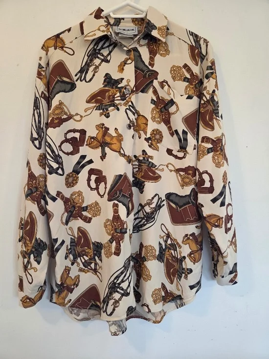 Vintage Dorlene button down shirt women's size 10 equestrian western cowgirl - Picture 2 of 10